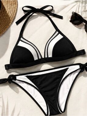 Skye Women's Standard Hope Banded Triangle Bikini Top Swimsuit - L New